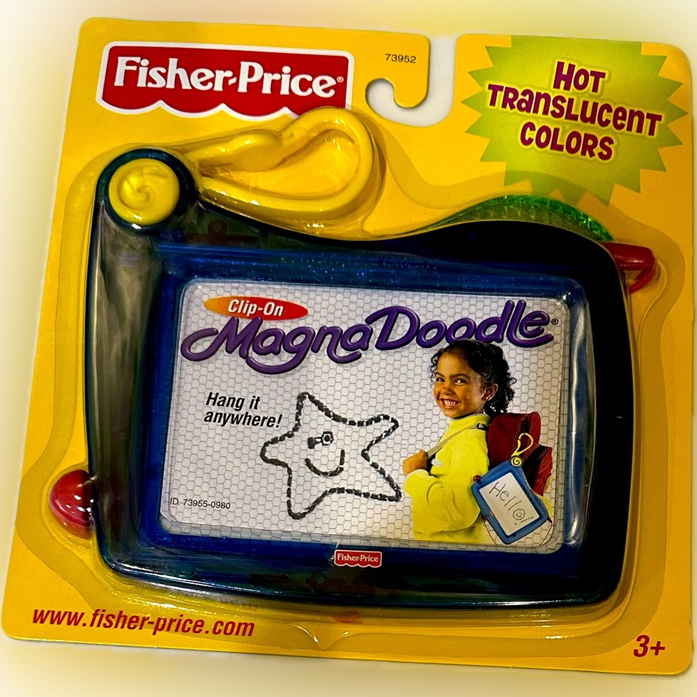 VTG 2000 CLIP-ON MAGNA DOODLE FISHER-PRICE MATTEL TOY #73952 TRAVEL 3+ 5”x6.25”